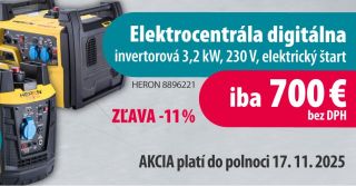 𝗘𝗹𝗲𝗸𝘁𝗿𝗼𝗰𝗲𝗻𝘁𝗿𝗮́𝗹𝘆 𝗛𝗘𝗥𝗢𝗡 𝘃 𝘇𝗹̌𝗮𝘃𝗲! 1,1 kW 370 € | 3,2 kW 700 € (bez DPH). Akcia platí do 17. 11. 2025 na www.abse.sk #abse...